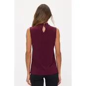 Keyhole Twist Mockneck Tank - Fig