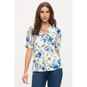 Mix Media Floral Blouse - Ivory Blue