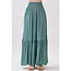 Ruffled Tiered Maxi Skirt - Sage Green