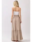 Ruffled Tiered Maxi Skirt - Sand