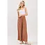 Waist Smocked Wide Leg Pants - Nutshell Brown