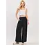 Waist Smocked Wide Leg Pants - Black