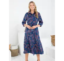 Paisley Print Dress - Blue