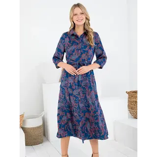 Paisley Print Dress - Blue