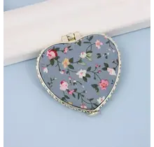 Travel Pocket Compact Handheld Floral Mirror