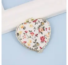 Travel Pocket Compact Handheld Floral Mirror