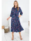 Paisley Print Dress - Blue