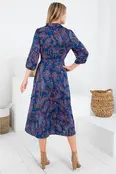 Paisley Print Dress - Blue