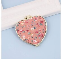 Travel Pocket Compact Handheld Floral Mirror