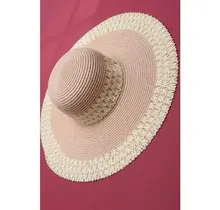 Classic Edge Panama Straw Sun Hat - Pink