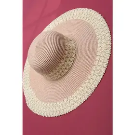 Classic Edge Panama Straw Sun Hat - Pink
