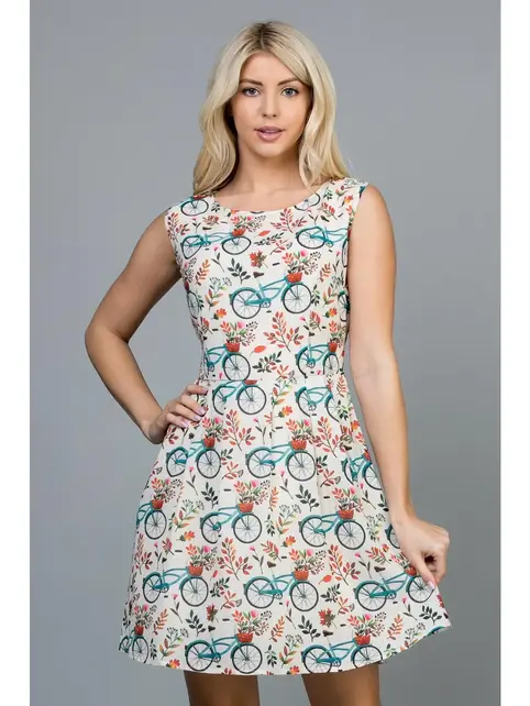 Bicycle Print Dress