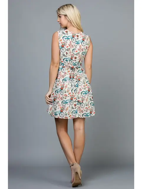 Bicycle Print Dress