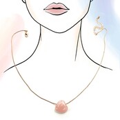 Rose Quartz Inspired Heart Charm Necklace | 80N91635