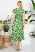 Vintage Floral Print Dress - Green