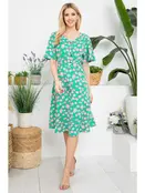 Flurry of Vintage Floral Print Dress - Green