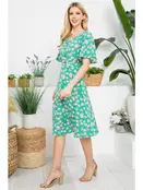 Flurry of Vintage Floral Print Dress - Green