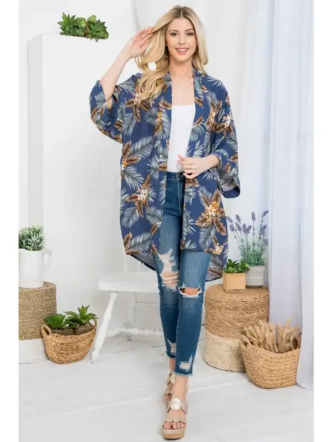 Tropical Print Kimono