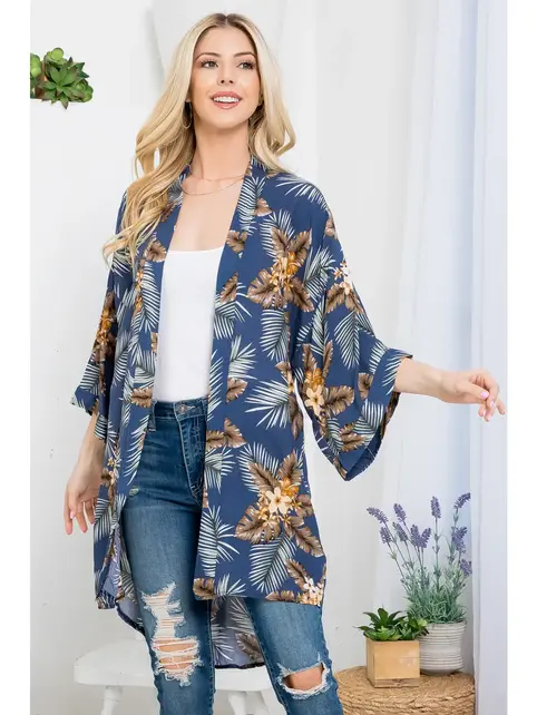 Tropical Print Kimono