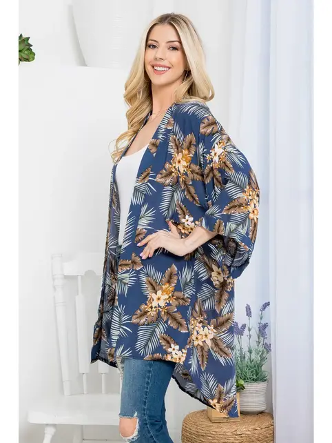 Tropical Print Kimono