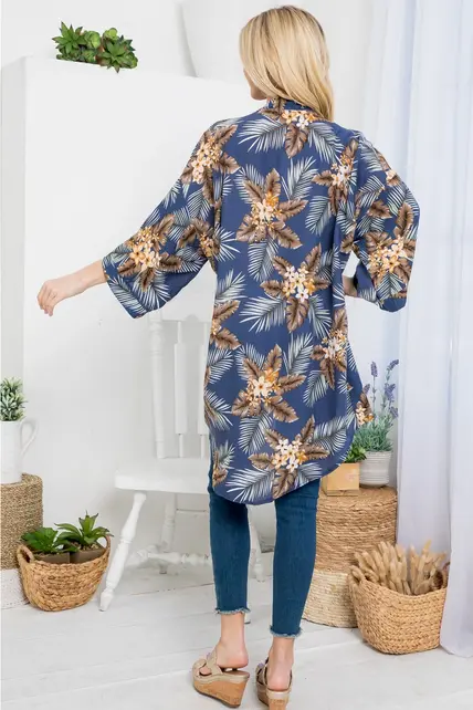 Tropical Print Kimono