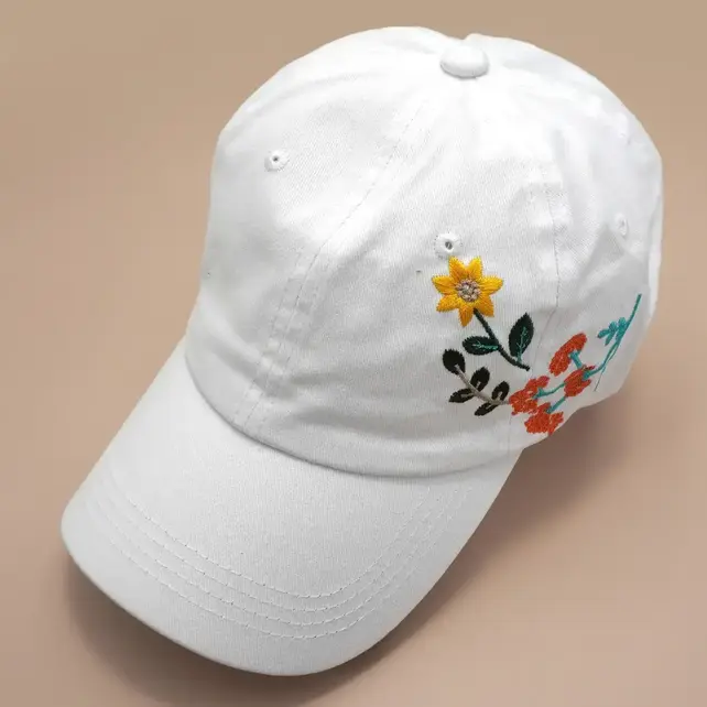 Embroidery Floral Baseball Cap Hat