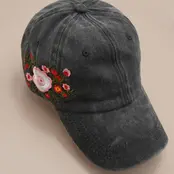Embroidery Floral Baseball Cap Hat