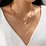 Multi Layered Rhinestone Heart Charm Necklace | 80N92691