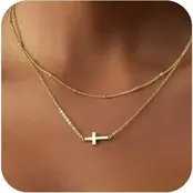 18K Stainless Steel Tarnish Free Cross Necklace | 40NK9614