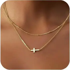 18K Stainless Steel Tarnish Free Cross Necklace | 40NK9614