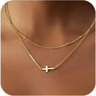 18K Stainless Steel Tarnish Free Cross Necklace | 40NK9614