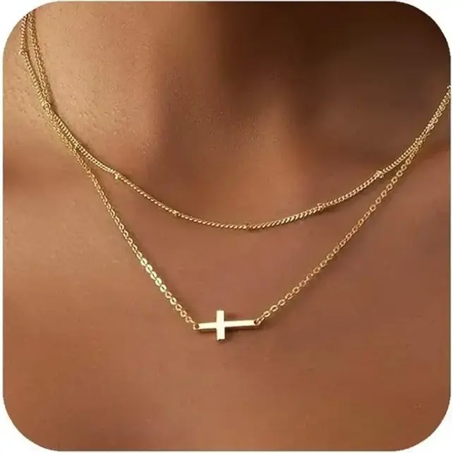18K Stainless Steel Tarnish Free Cross Necklace | 40NK9614