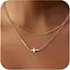 Jossyln By Wall to Wall 18K Stainless Steel Tarnish Free Cross Necklace | 40NK9614