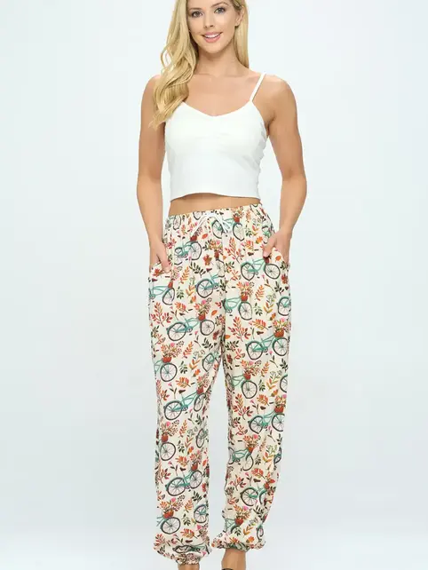 Bicycle with Floral Print Pant
