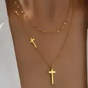 18K Stainless Steel Tarnish Free Cross Necklace | 40NK361