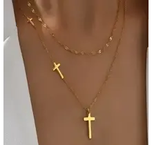 18K Stainless Steel Tarnish Free Cross Necklace | 40NK361