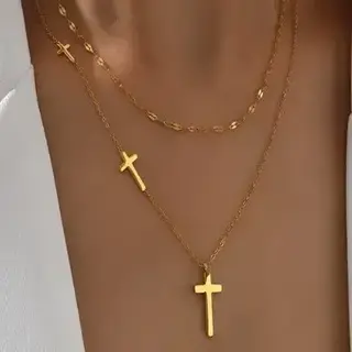 18K Stainless Steel Tarnish Free Cross Necklace | 40NK361