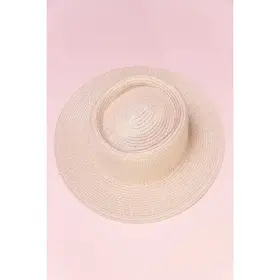 Classic Boater Straw Sun Hats - Pink