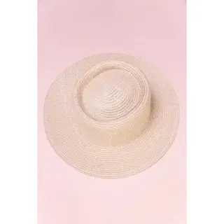 Classic Boater Straw Sun Hats - Pink