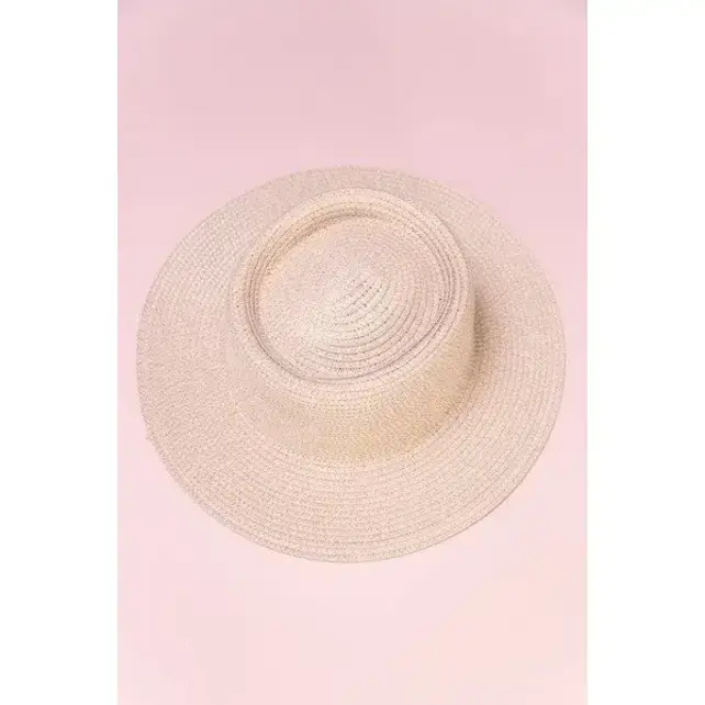 Classic Boater Straw Sun Hats - Pink