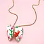 18K Stainless Steel Tarnish Free Locket Necklace - White Flowers