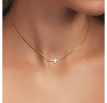18K Stainless Steel Tarnish Free Cross Necklace | 40NK9420