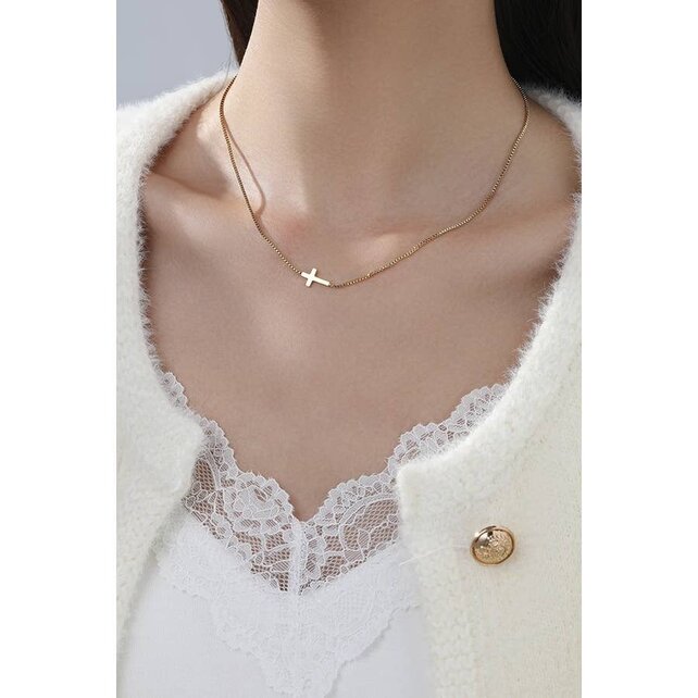 18K Stainless Steel Tarnish Free Cross Necklace | 40NK9420