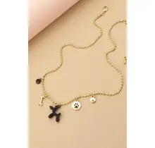 Pup Paw Charm Necklace | 51N1607 - Black