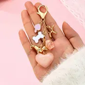 Bag Charm-Heart Dog Bone Bag Charm Key Chain | 80K095