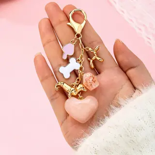 Bag Charm-Heart Dog Bone Bag Charm Key Chain | 80K095