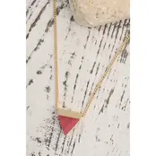 Classic Mini Triangle Natural Stone Necklace | 470118698 - Pink