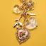 Porcelain Lace Heart Floral Bag Charm | 80K047