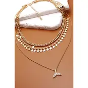 Mermaid Tail Rhinestone Pendant Necklace | 31N21093