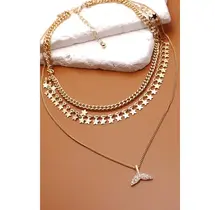 Mermaid Tail Rhinestone Pendant Necklace | 31N21093